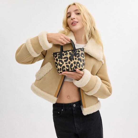 NWT Coach Outlet City Mini Tote Bag Leopard Print - Picture 6 of 7